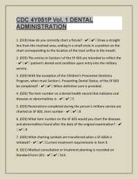 Dental Administration: Exercises and Questions for Military Personnel