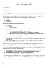 riassunto del programma di microeconomia