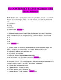 NCCCO Mobile Crane Operator Certification Exam Questions and Answers