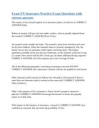 Exam FX Insurance Practice Exam Questions with correct answers