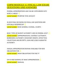 CDFM MODULE 3.1 FISCAL LAW EXAM QUESTIONS AND ANSWERS