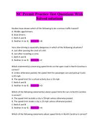 NC Permit Practice Test Questions with Solved Solutions