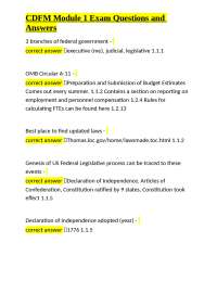 CDFM Module 1 Exam Questions and Answers