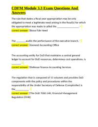 CDFM Module 3.3 Exam Questions And Answers