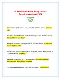 7F Mosquito Control Study Guide – Questions And Answers 2024/2025