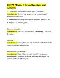 CDFM Module 4 Exam Questions and Answers