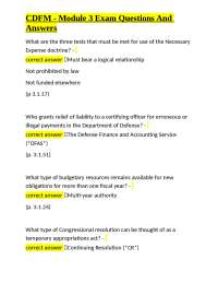CDFM - Module 3 Exam Questions And Answers