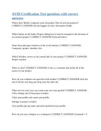 AVID Certification Test Questions and Answers