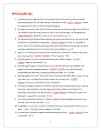 NFHS Soccer Test: Rules and Regulations for High School Soccer