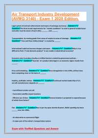 Air Transport Industry Development Exam 1 (2025 Edition): Questions & Answers