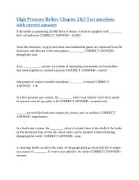 High Pressure Boilers: Chapter 2 & 3 Test Questions and Answers