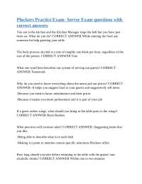 Pluckers Practice Exam - Server Exam Questions and Answers