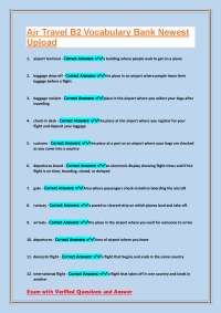 Air Travel Vocabulary Bank: B2 Level Exam with Verified Answers