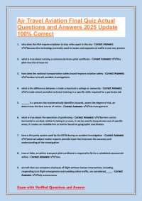 Aviation Final Quiz: Questions and Answers for Air Travel and Aviation