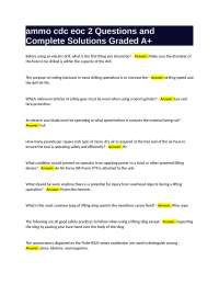 ammo cdc eoc 2 Questions and Complete Solutions Graded A+