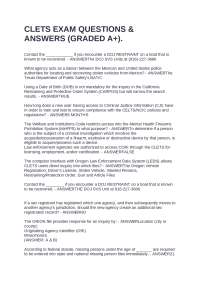 CLETS EXAM QUESTIONS & ANSWERS (GRADED A+).