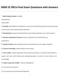 NIMS IS-700.b Final Exam: Incident Management Guide