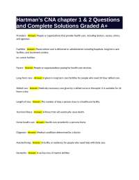 Hartman's CNA Chapter 1 & 2: Questions and Answers