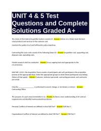 Federal Acquisition System: Questions and Solutions for UNIT 4 & 5