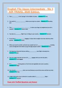 English File Upper-Intermediate - File 3: Air Travel Vocabulary and Exercises
