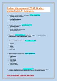 Airline Management Exam: Questions and Answers