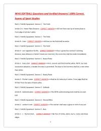 NFHS SOFTBALL Questions and Verified Answers| 100% Correct, Exams of Sport Studies