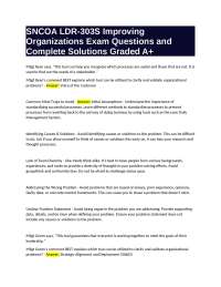 SNCOA LDR-303S Improving Organizations Exam Questions and Complete Solutions Graded A+