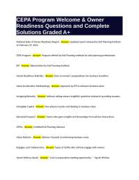 CEPA Program Welcome & Owner Readiness Questions and Complete Solutions Graded A+