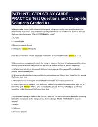 PATH INTL CTRI STUDY GUIDE PRACTICE Test Questions and Complete Solutions Graded A+