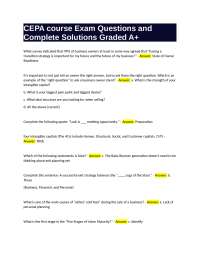 CEPA course Exam Questions and Complete Solutions Graded A+