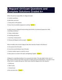 Lifeguard r24 Exam Questions and Complete Solutions Graded A+