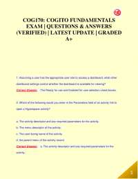 COG170: COGITO FUNDAMENTALS EXAM | QUESTIONS & ANSWERS (VERIFIED) 2025/2026 GRADED A+