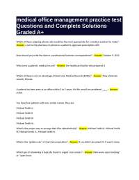 medical office management practice test Questions and Complete Solutions Graded A+