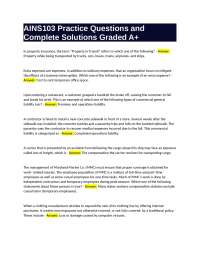 AINS103 Practice Questions and Complete Solutions Graded A+