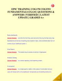 EPIC TRAINING COG170 COGITO FUNDAMENTALS EXAM | QUESTIONS & ANSWERS 2025/2026