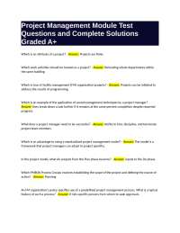 Project Management Module Test Questions and Complete Solutions Graded A+