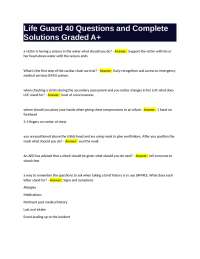 Life Guard 40 Questions and Complete Solutions Graded A+