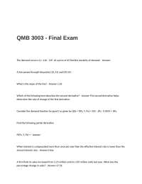 QMB 3003 - Final Exam Questions with 100% Correct Answers