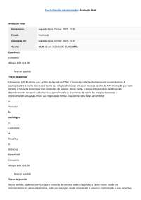 Teoria Geral da Administração- Avaliação