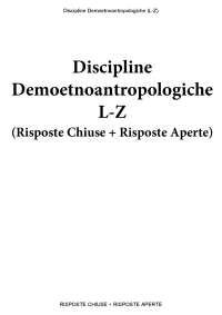 Discipline Demoetnoantropologiche (L-Z) - Paniere compilato eCampus