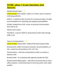 WOBC phase 1 Exam Questions And Answers