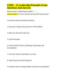 USMC - 11 Leadership Principles Exam Questions And Answers