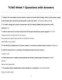 TCNO Week 1 Questions with Answers
