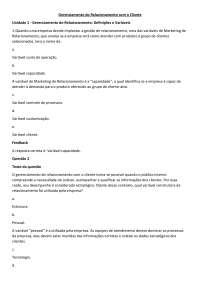 Gerenciamento do Relacionamento com o Cliente