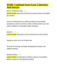 WOBC Combined Arms Exam 2 Questions And Answers