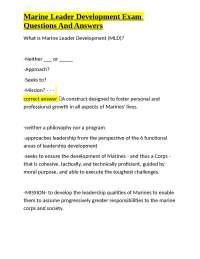 Marine Leader Development Exam Questions And Answers