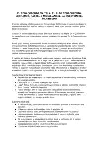 Historia del arte renacimiento