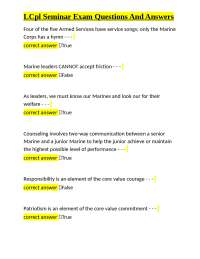 LCpl Seminar Exam Questions And Answers