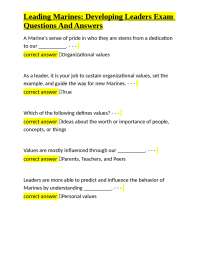 Leading Marines: Developing Leaders Exam Questions And Answers