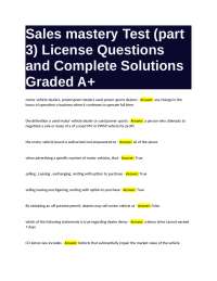 Sales Mastery Test (Part 3): License Questions and Complete Solutions